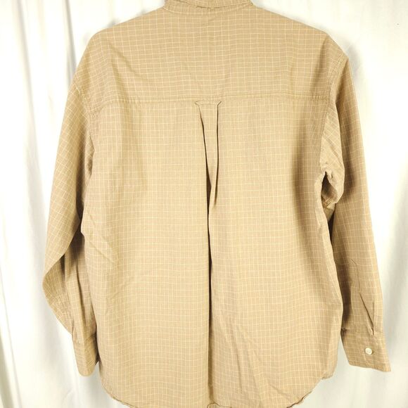 VTG Chaps Ralph Lauren Mens Large Brown Plaid Long Sleeve Button Down Up Shirt - Picture 2 of 6